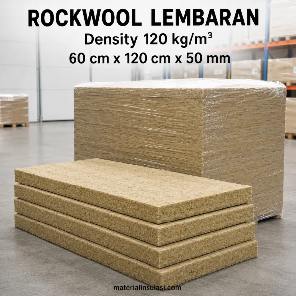 Rockwool Lembaran Density 120 kg/m³ Tebal 50 mm