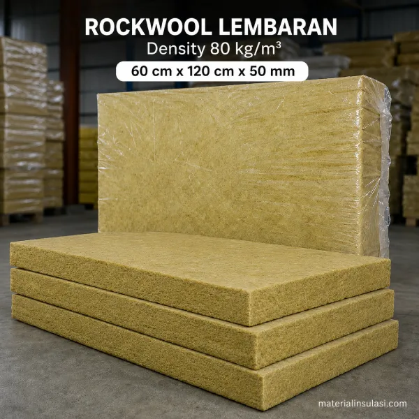 Rockwool Lembaran Density 80 kg/m³ Tebal 50 mm