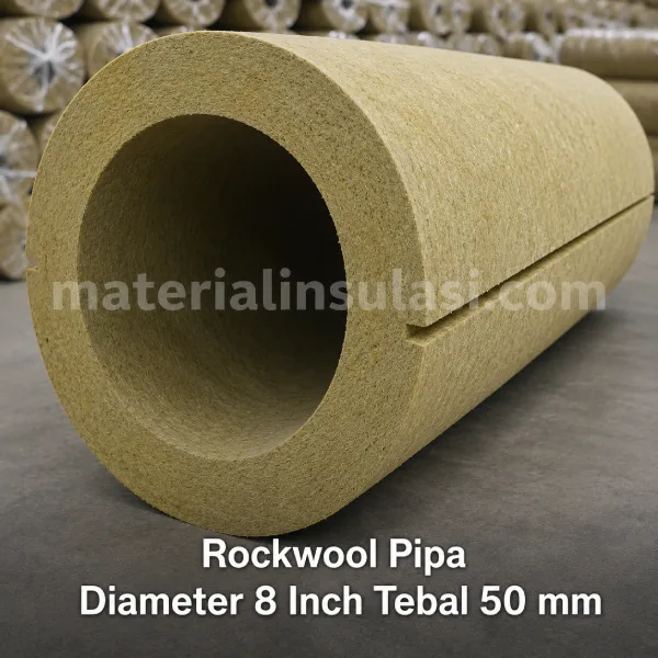 Rockwool Pipa Diameter 6 Inch Tebal 50 mm untuk Insulasi Pipa
