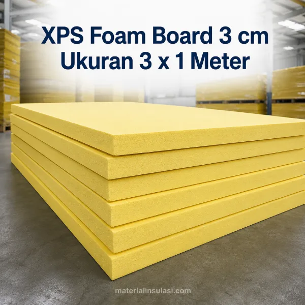 XPS Foam Board Tebal 3 cm Ukuran 3 × 1 Meter untuk Insulasi Panas