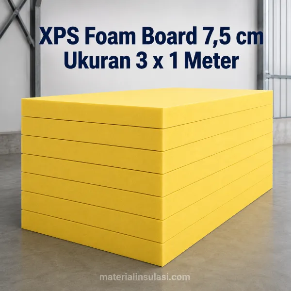 XPS Foam Board Tebal 7,5 cm Ukuran 3 × 1 Meter untuk Insulasi Panas